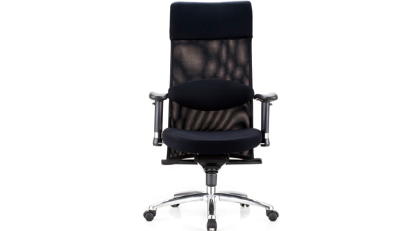 黑色升降调节高度网布电脑椅子带轮子扶手转椅