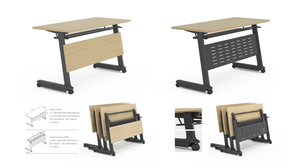 简易长条可移动钢架折叠会议桌培训桌课桌