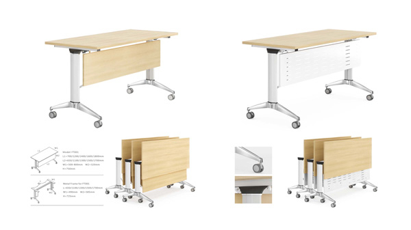 简约简易长条形可移动钢架折叠会议桌培训桌课桌