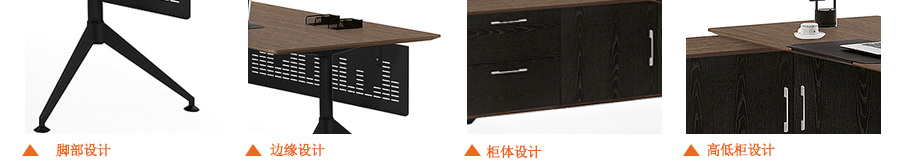 仿木纹系列钢木办公桌细节